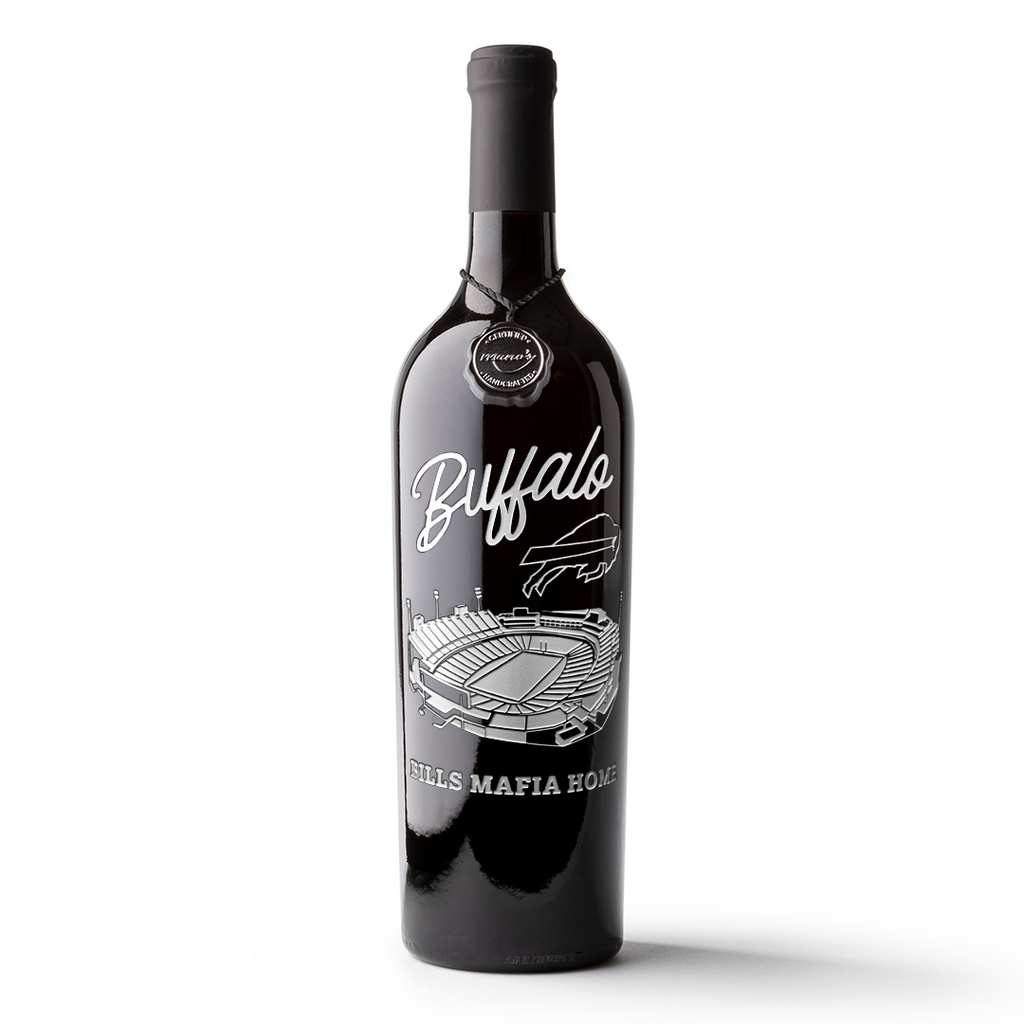 Buffalo Bills Stadium Etched Wine