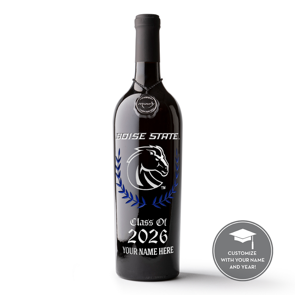 Boise State University Custom Alumni Etched Wine