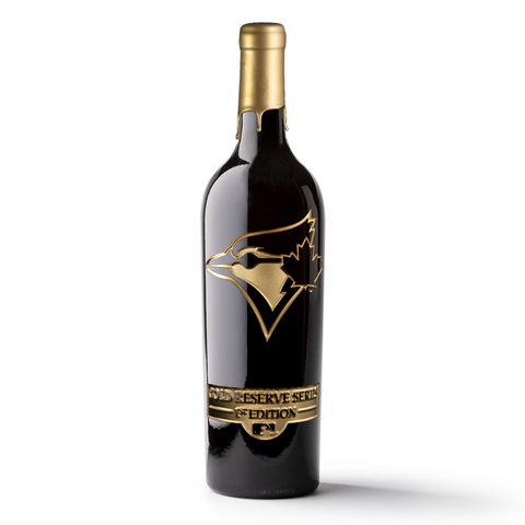 Toronto Blue Jays Gold Reserve Etched Wine Bottle