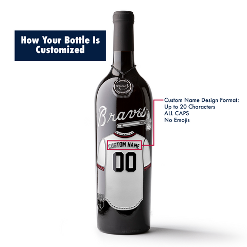 Atlanta Braves Custom Jersey Etched Wine