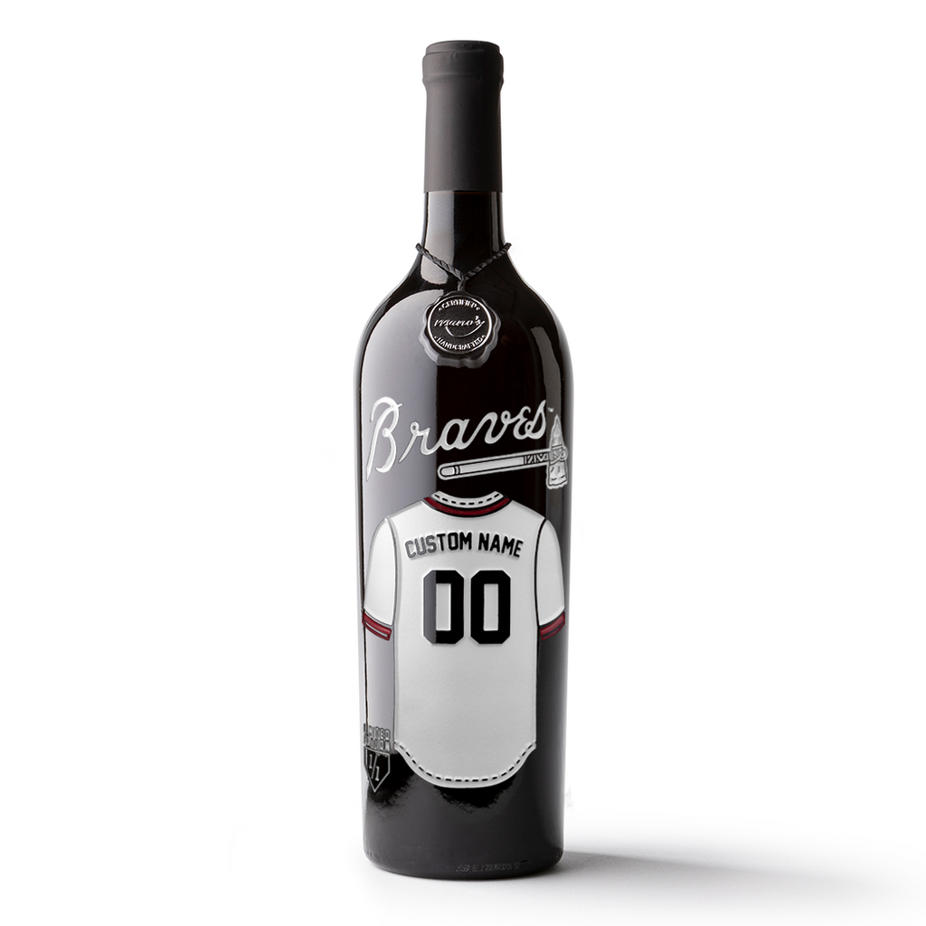 Atlanta Braves Custom Jersey Etched Wine