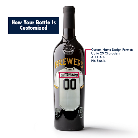 Milwaukee Brewers Custom Jersey Etched Wine