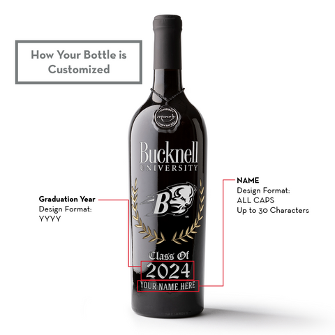 Bucknell University Custom Alumni Etched Wine