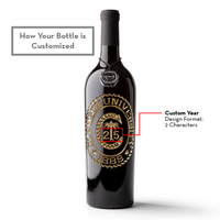 Add a graduation year to the Clemson University Custom Ring Etched Wine bottle from Mano's Wine