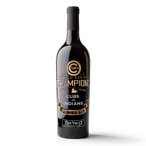 Chicago Cubs 2016 World Series Vault Etched Wine