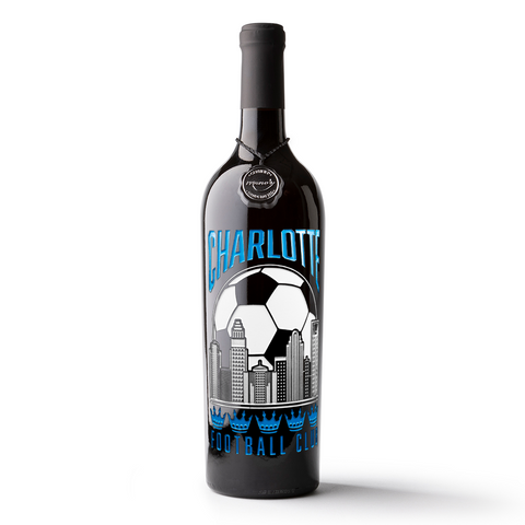 Charlotte FC Skyline Etched Wine