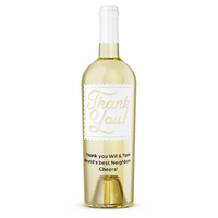 Give thanks with a Thank You Stamp Chardonnay Custom Etched Wine bottle from Mano's Wine