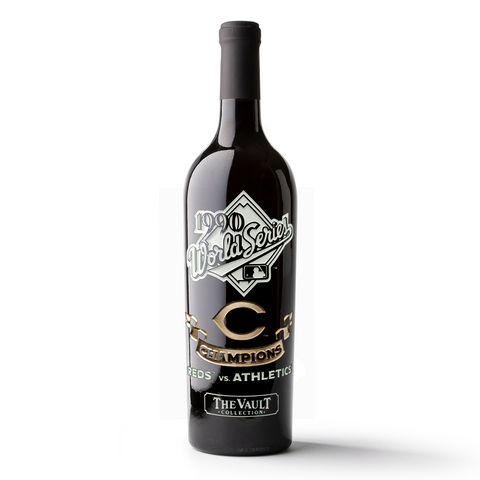 Cincinnati Reds 1990 World Series Vault Etched Wine