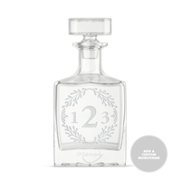 Monogram Laurel Custom Crystal Glass Decanter