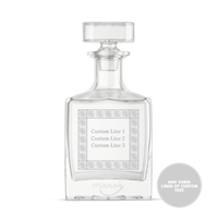 Custom Text in Frame Crystal Glass Decanter