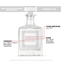 Custom Text in Frame Crystal Glass Decanter