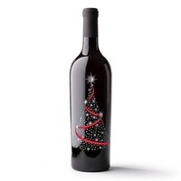 Holiday Tree Etched Wine Bottle
