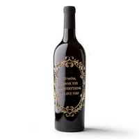 Ornate Oval Frame Custom Etched Wine