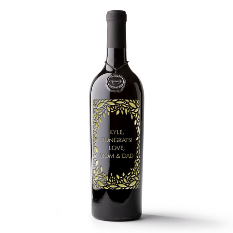 Oval Leaf Custom Etched Wine