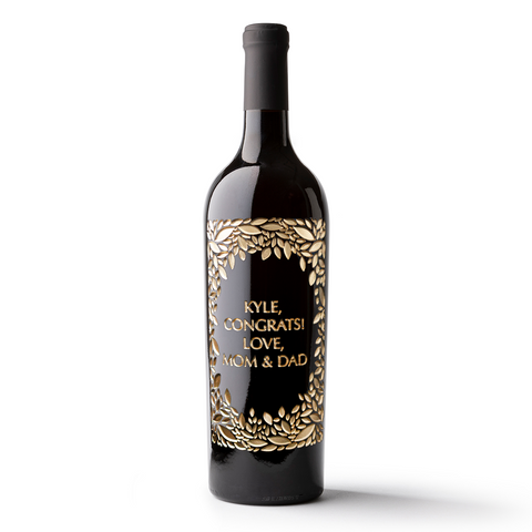 Oval Leaf Custom Etched Wine