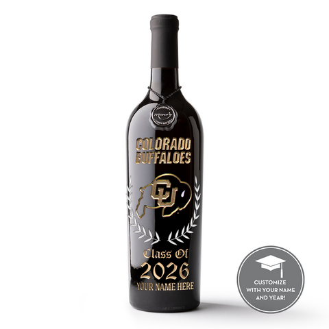 University of Colorado Custom Alumni Etched Wine