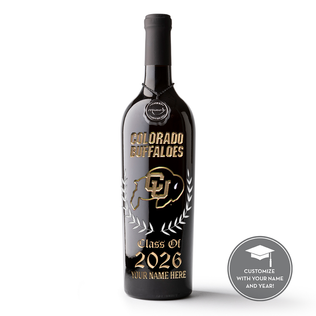 University of Colorado Custom Alumni Etched Wine