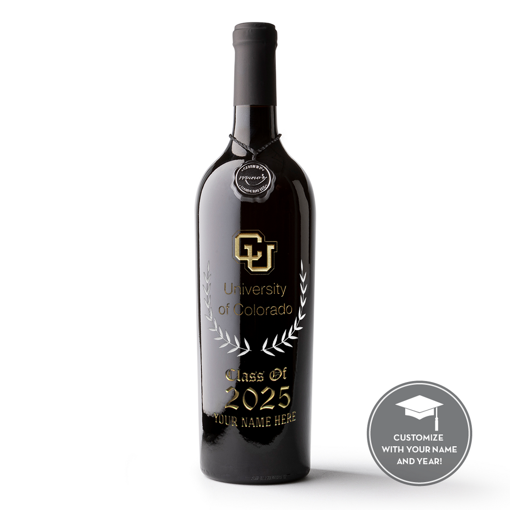 University of Colorado CU Custom Alumni Etched Wine