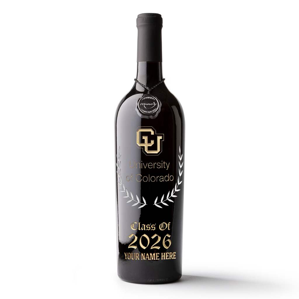 University of Colorado CU Custom Alumni Etched Wine