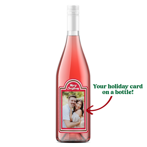 Merry Christmas Photo Label Sweet Rosé