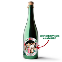 Merry & Bright Photo Label Metallic Green Bubbly