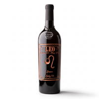 Leo Custom Etched Wine Bottle