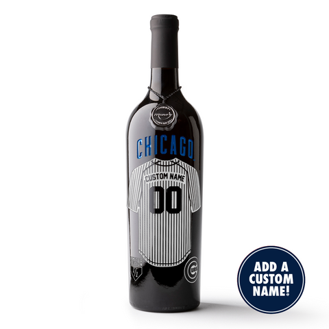 Chicago Cubs Custom Jersey Etched Wine