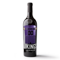 Minnesota Vikings Custom Jersey Etched Wine Bottle