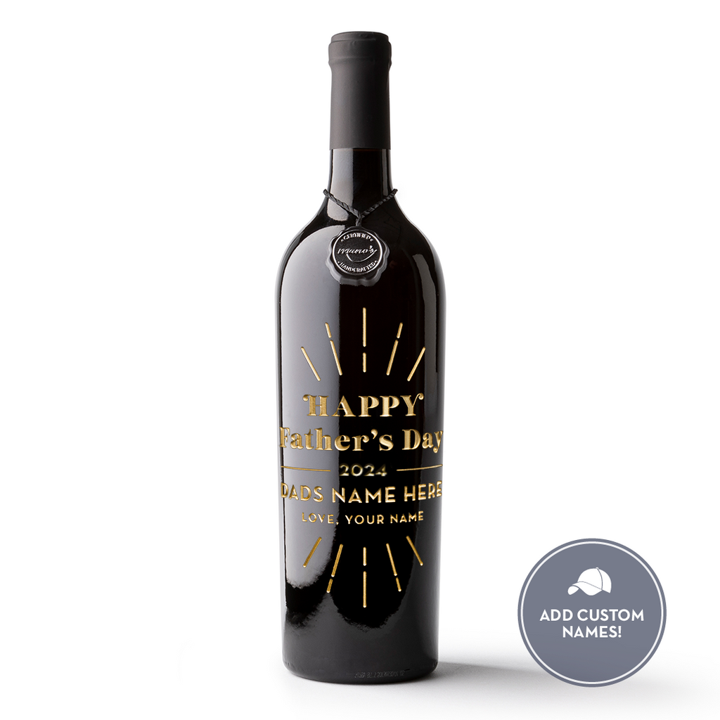 Custom Father's Day Etched Wine