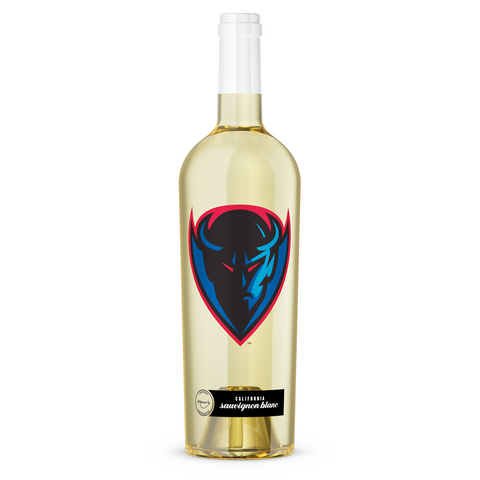 DePaul University Blue Demons Sauvignon Blanc Mano's Wine bottle