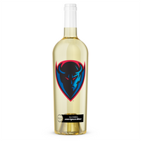 DePaul University Sauvignon Blanc wine bottle with Blue Demons logo from Mano's Wine