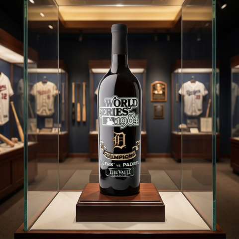 Detroit Tigers 1984 World Series Vault Etched Wine