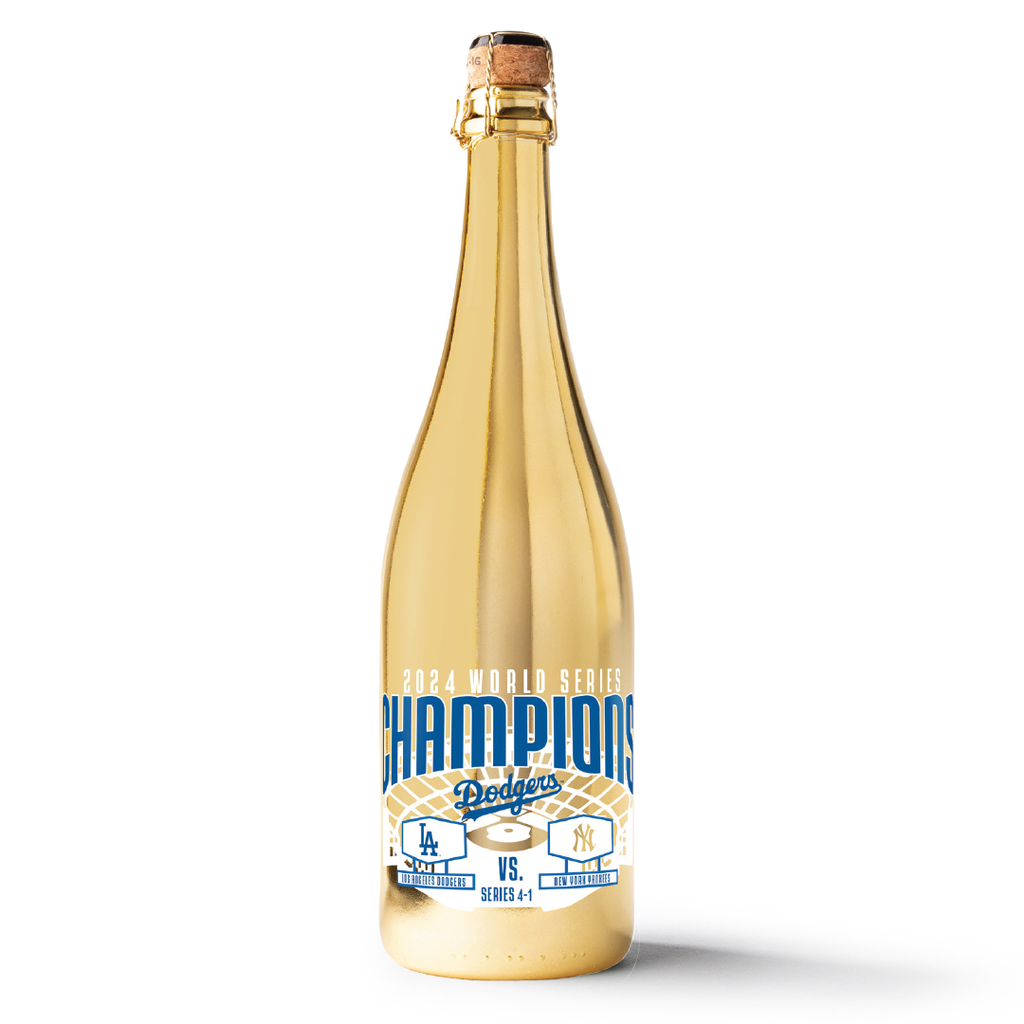 Los Angeles Dodgers 2024 World Series Champions Metallic Gold Bubbly