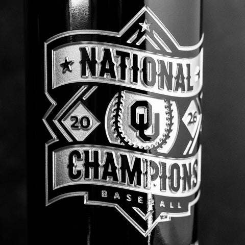 Oklahoma 2026 National Baseball Champions Etched Wine