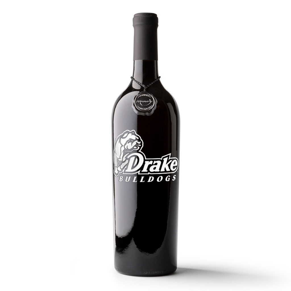 Drake University Bulldogs Etched Wine