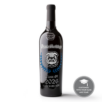 Drake University Custom Alumni Etched Wine