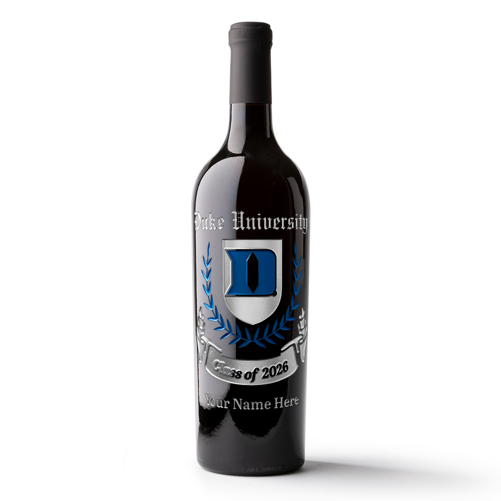 Duke University Custom Alumni Etched Wine