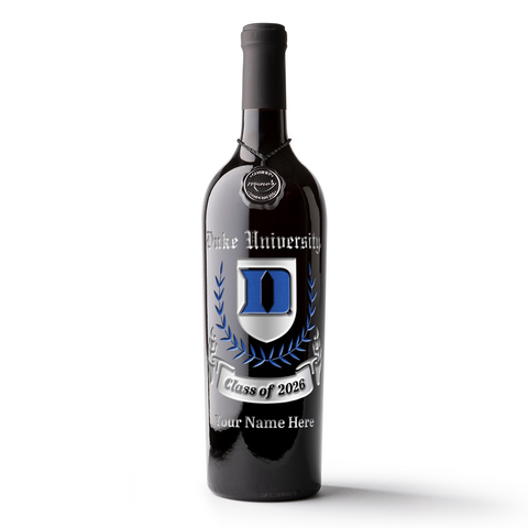 Duke University Custom Alumni Etched Wine