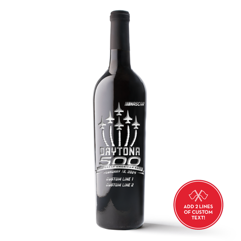 2024 Daytona 500 Custom Etched Wine Bottle