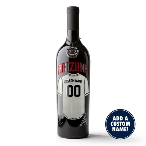 Mano's Wine Arizona Diamondbacks Custom Jersey Etched Wine bottle