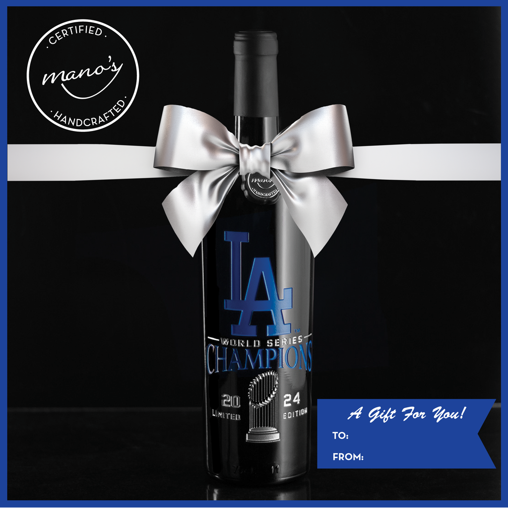 Los Angeles Dodgers 2024 World Series Champions Etched Wine