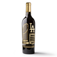 Los Angeles Dodgers Gold Reserve Etched Wine Bottle