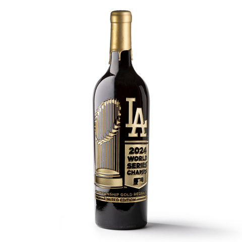 Los Angeles Dodgers 2024 Gold Reserve Etched Wine Bottle