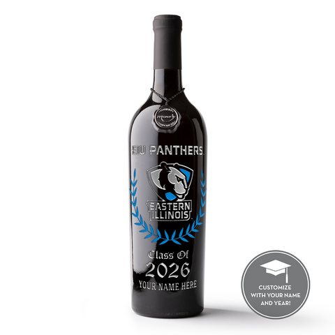 Eastern Illinois Custom Alumni Etched Wine