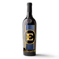 Mano's Wine bottle etched with East Tennessee State University E logo