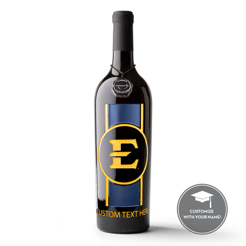 ETSU Custom Stripe Etched Wine