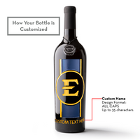 Add a name to the East Tennessee State University etched wine bottle from Mano's Wine
