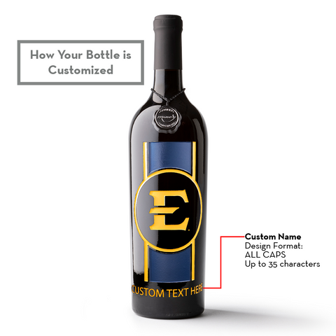 ETSU Custom Stripe Etched Wine