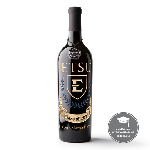 ETSU Custom Alumni Etched Wine