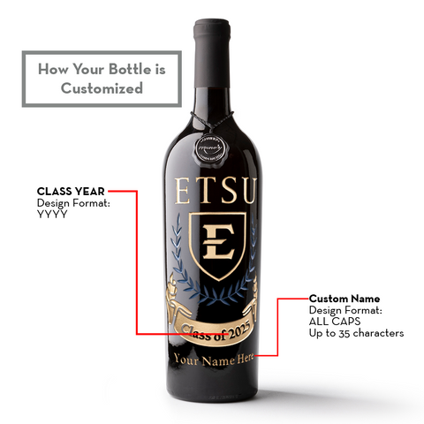 ETSU Custom Alumni Etched Wine